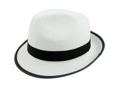 MICHAEL JACKSON gengszter kalap fehér fekete szegéllyel - 1 db.