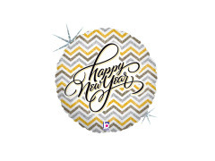 Boldog új évet kerek fólialufi - 14" - 1 db.