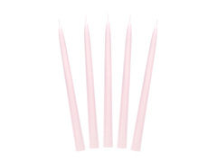Világos rózsaszín kúpgyertya - 24 cm - 10 db.