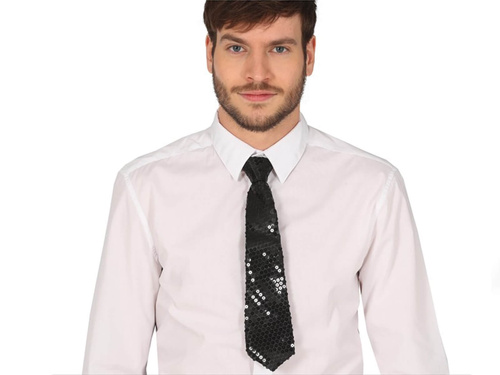 Nyakkendő flitterekkel fekete - 1 db.