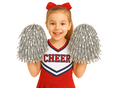 Ezüst fém pomponok - 2 db.