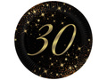 Csillogó 30. születésnapi papírtányérok - 18 cm - 6 db.