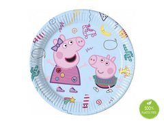 Peppa Pig születésnapi papírtányérok - 23 cm - 8 db.