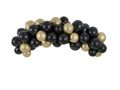 Léggömb készlet lufi füzérhez fekete és arany - 60 db.