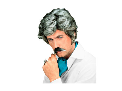 Szürke Playboy paróka bajusszal