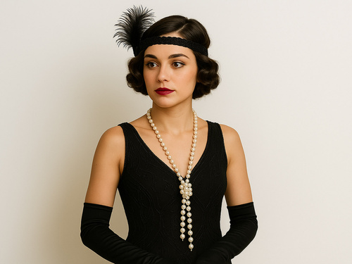 Retro stílusú gyöngy nyaklánc - 1 db.