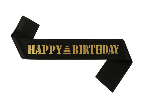 Boldog születésnapot szíj fekete - 1 db.