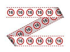 Banner szalag Tiltó tábla 16tka - 15 m - 1 db.