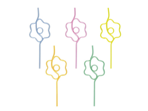 Százszorszép szívószálak vegyes színekben - 21 cm - 5 db.