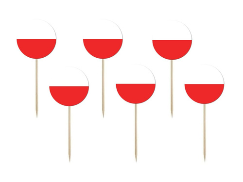 Lengyel zászlós tortadíszek - 6 db.