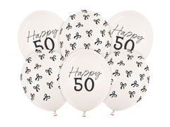 Latex lufik készlet 50. születésnapra - 30 cm - 6 db.