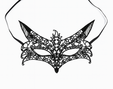 Csipke farsangi maszk fekete - 1 db.