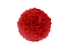 Függő pom pom virág dekoráció - piros - 25 cm - 1 db.