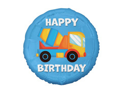 Boldog születésnapot fólialufi beton teherautó - 46 cm