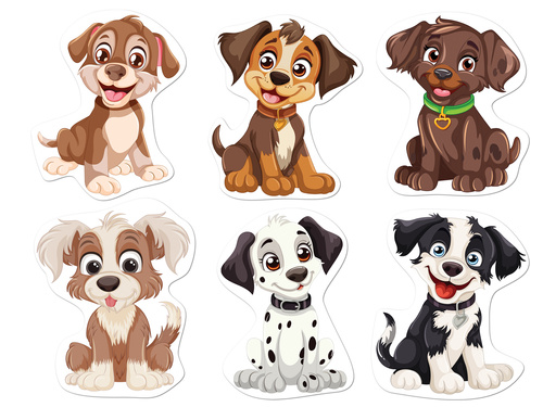 Kétoldalas dekoráció Kutyák - 12 db.