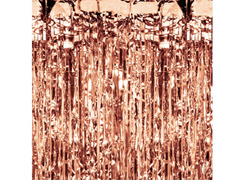 Függöny - Ajtófüggöny metál rózsaszín arany - 200 cm x 100 cm