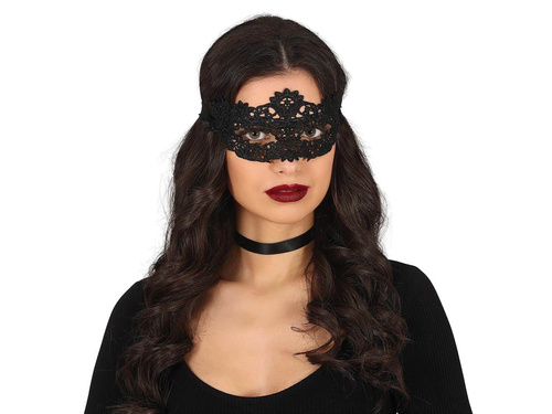 Fekete csipke farsangi maszk - 1 db.