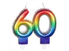 Színes 60. évfordulós gyertya