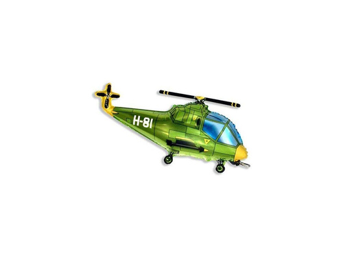Helikopter zöld fólialufi - 57 x 96 cm - 1 db.