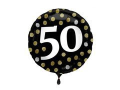 Fólialufi 50. születésnapra fekete - 45 cm - 1 db.