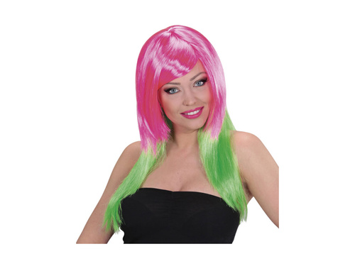 Rózsaszín és zöld kéttónusú paróka