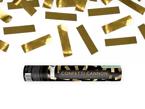 Lövőcső - arany metál konfetti - 28 cm - 1 db.