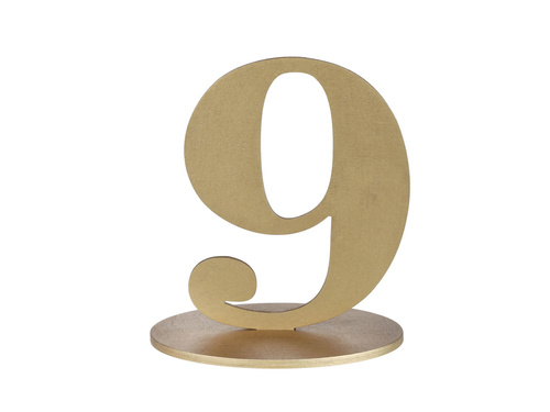 Asztali dísz szám kilenc arany - 1 db.