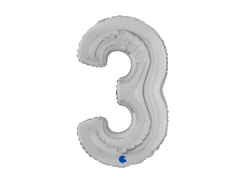 Fólia lufi 3 ezüst - 26" - 1 db.