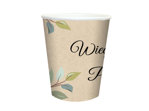 Kraft poharak leánybúcsúhoz zöld levelekkel - 250 ml - 6 db.