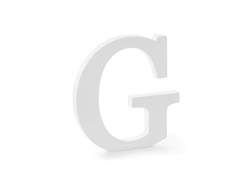 Fa dekoráció G betű - fehér