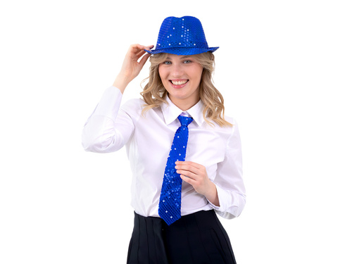 Flitteres nyakkendő - tengerészkék - 36 cm - 1 db.