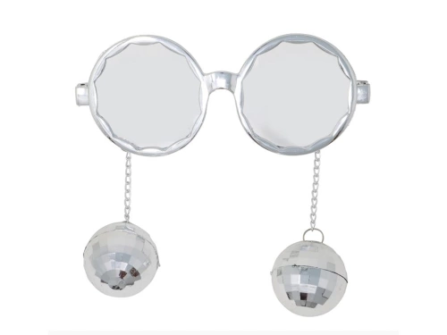 Ezüst pohár mini diszkógömbökkel - 1 db.