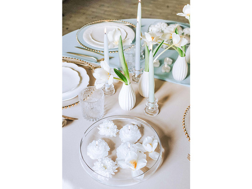 Fehér bazsarózsa úszó gyertyák - 80 mm - 4 db.