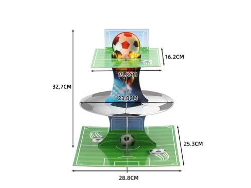 Cupcake flitteres állvány Football - 1 db.