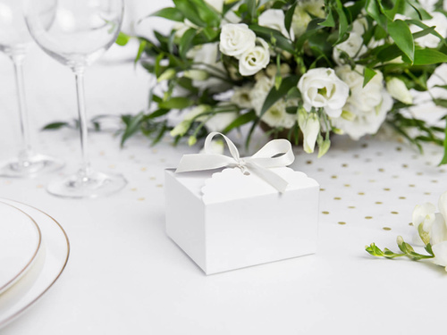 Szatén szalag, fehér, 12 mm / 25 m, 1 db.