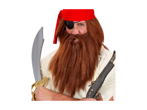 Barna kalóz paróka szakállal