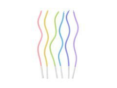 Pasztell csavart születésnapi gyertyák - cm - 6 db.