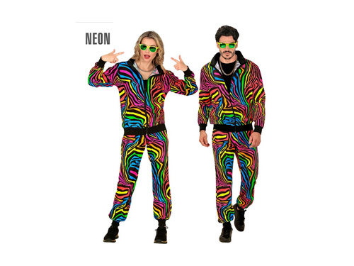 Party jelmez - neon szivárvány zebra
