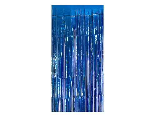 Függöny - ajtófüggöny kék metál - 100 x 200 cm