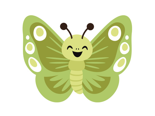 Kétoldalas dekoráció Pillangó zöld - 36 x 29 cm