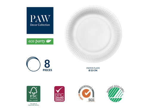 Papírtányérok Rózsa - 23 cm - 8 db.