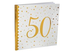 Fehér, nyomtatott vendégkönyv 50 - 24 cm x 24 cm