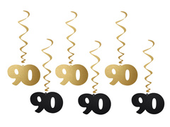 Akasztós dekoráció örvények 90. születésnap - 6 db.