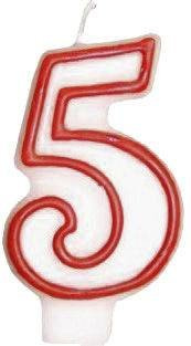 Számgyertyák piros peremmel - 50 - ötven - 2 db.