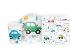 Poharak + szalvéták + papírtányérok készlet Cars - 22 db.