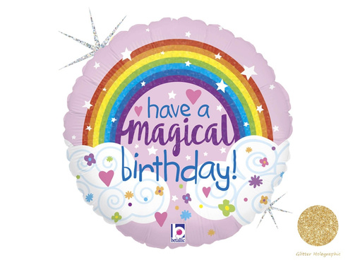 Szivárványos fólialufi - 46 cm - 1 db.