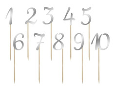 Ezüst asztali számok - 10 db.