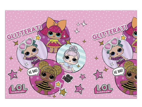 LOL Glitterati születésnapi terítő - 120x180 cm - 1 db.