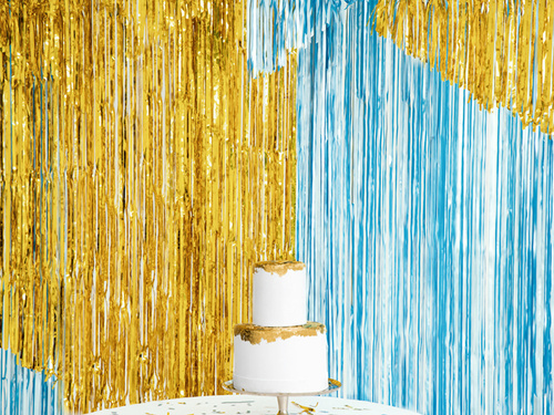 Fémszínű arany ajtófüggöny - 2,5 m x 90 cm