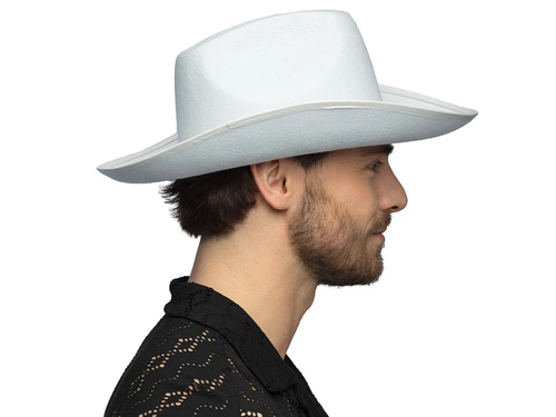 Cowboy kalap cirkonokkal fehér - 1 db.